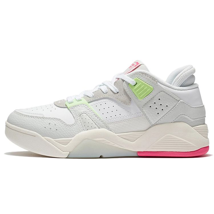 Кроссовки для баскетбола Li Ning с противоскользящей износостойкой амортизацией, низкие, в стиле ретро, женские, серые, зеленые, красные AGBS032-3 36⅓
