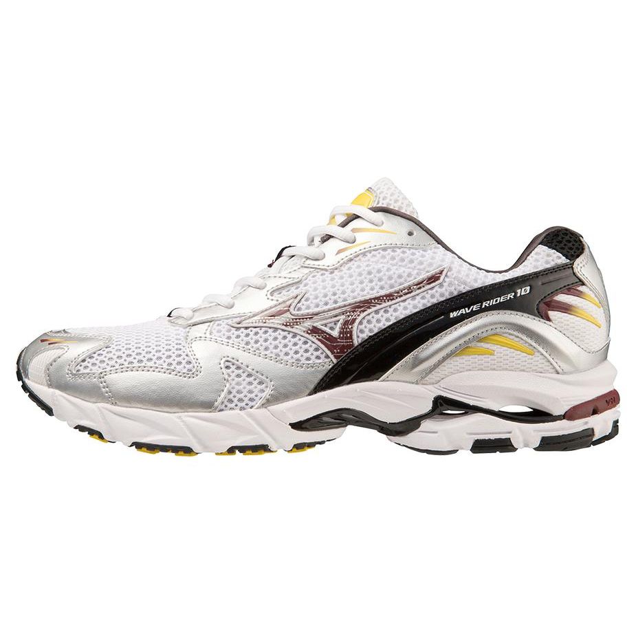 Кроссовки унисекс Mizuno Wave Rider 10 White Cabernet серебристые D1GA210410 43