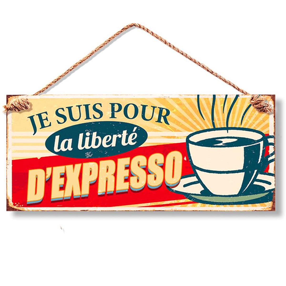 Les Trésors De Lily [Q9467] - Красно-бежевый металлический знак «Сообщения» (Я за свободу эспрессо) - 30x13 см бежевый
