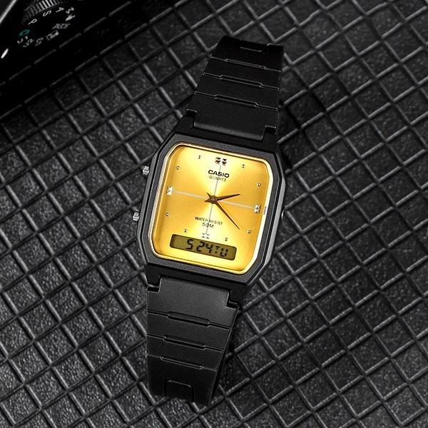 Casio Alarm Auto Calendar Dual Time Anadigy Повседневные часы 48 Желтые