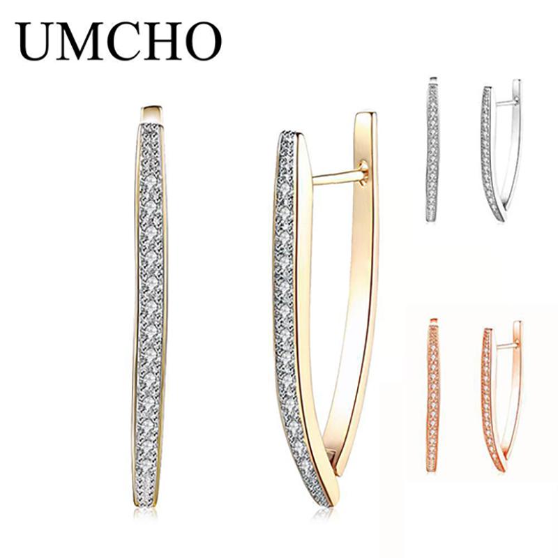 Серьги-кольца Модные серьги-клипсы UMCHO для женщин, вечерние свадебные аксессуары, ювелирные изделия, подарок на вечеринку золотой/шампанского