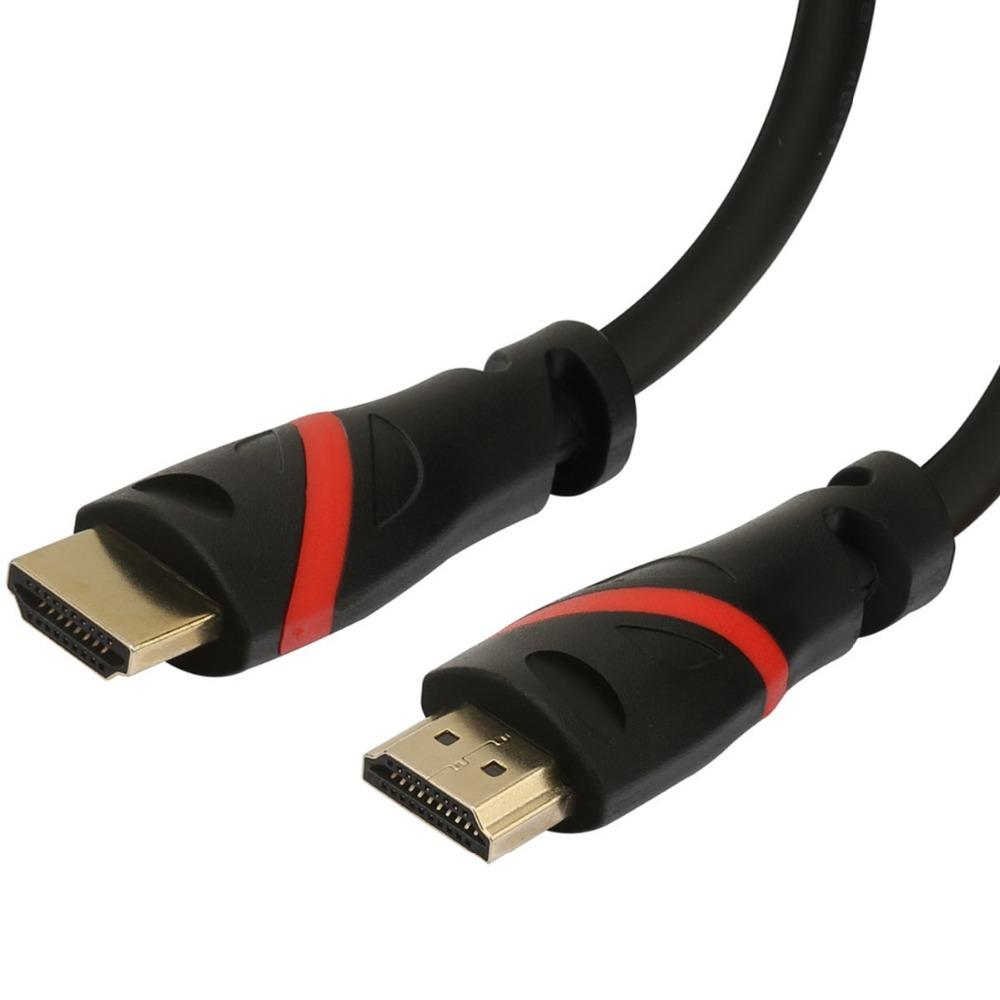 HDMI-кабели и адаптеры Кабель HDMI Высокоскоростной позолоченный штекер «папа-папа» Поддержка HD 1080P 3D HDMI-кабель 1 м 1,5 м 2 м 3 м 5 м 10 м 15 м для HDTV XBOX PS3 Компьютерный видеокабель 10M чёрный/красный