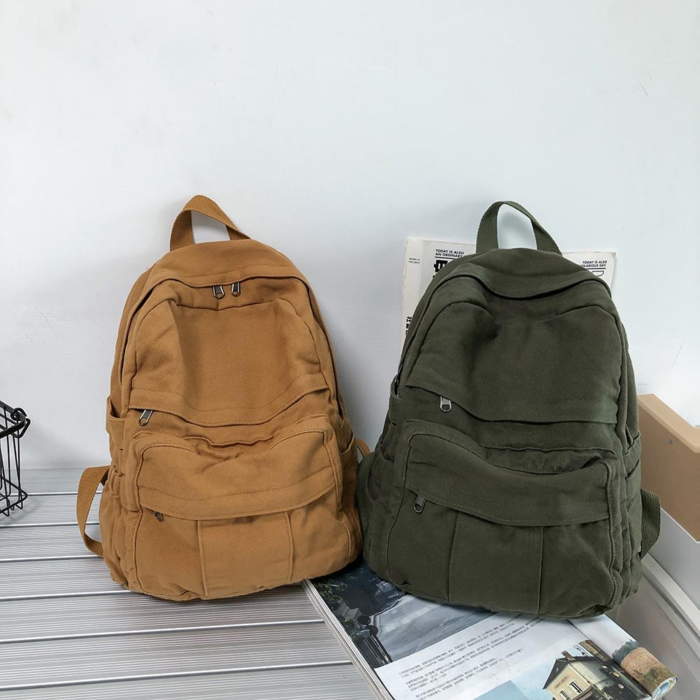 Винтажный женский рюкзак Kawaii Girls Travel Book Bags College Student School Bag Женские рюкзаки для ноутбуков Милый рюкзак Harajuku 34x32x13cm хаки