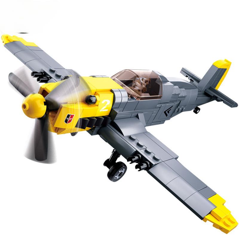 289 шт., WW2 Air Force BF-109, истребитель, строительные блоки, наборы военных моделей самолетов, кирпичи, фигурки, развивающие игрушки для детей