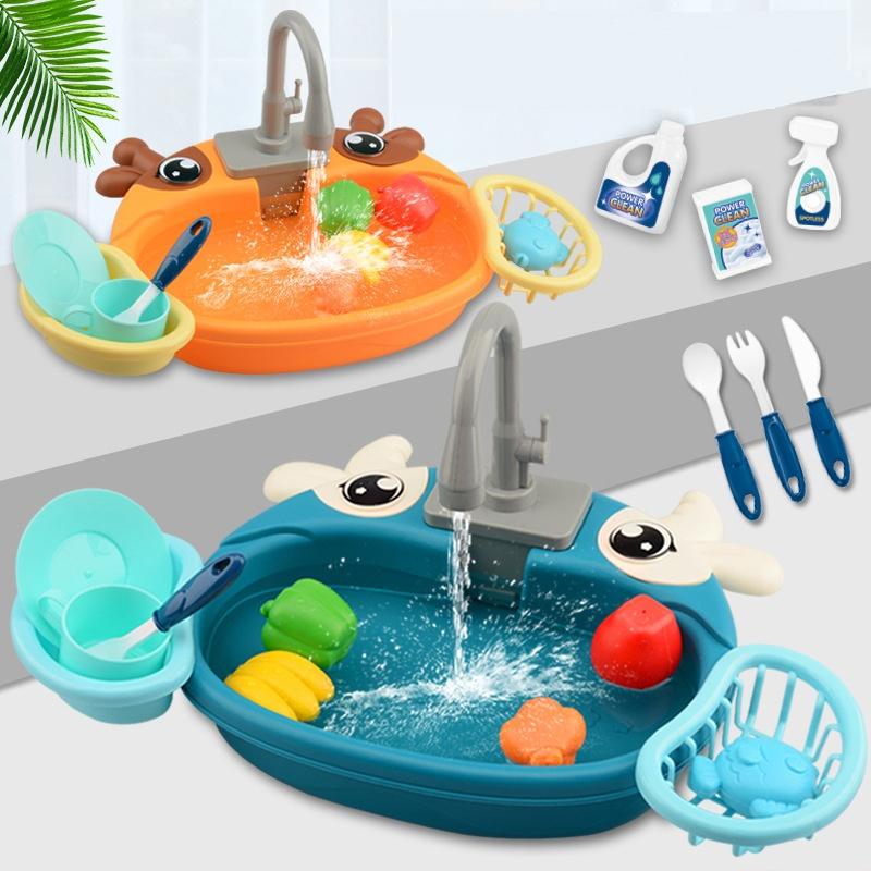 Игрушки для игр в домиках, ролевые игры, детская кухня, умывальник, раковина, детский кухонный набор, игрушка для мальчиков и девочек, детские подарки 1PCS зелёный