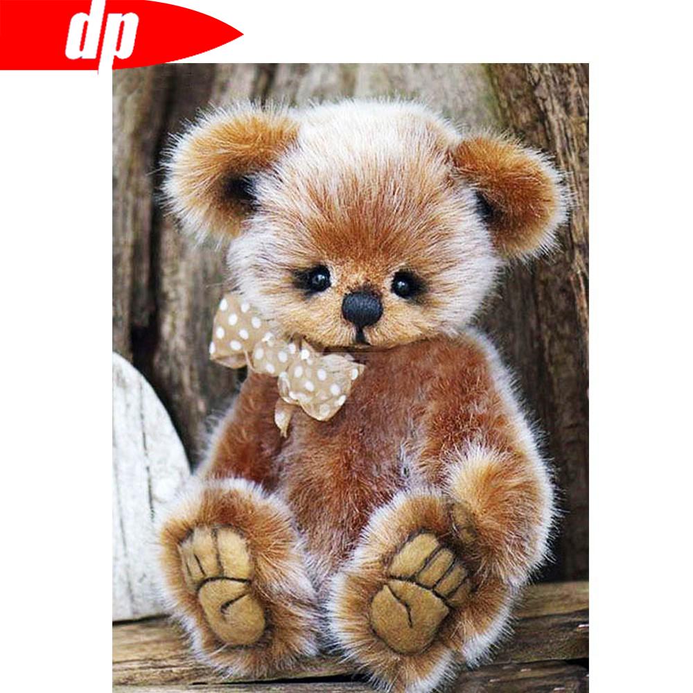 Алмазная картина Медведь Алмазная вышивка 5D DIY Картина Горный хрусталь Мозаика Украшение 20X30CM