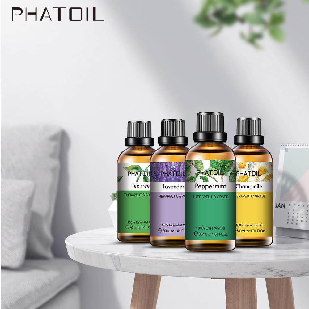 PHATOIL 30 мл эфирное масло лаванды, мяты, чайного дерева, розмарина, ромашки, водорастворимое массажное масло от укусов комаров, ароматическое масло, очиститель воздуха Camphor