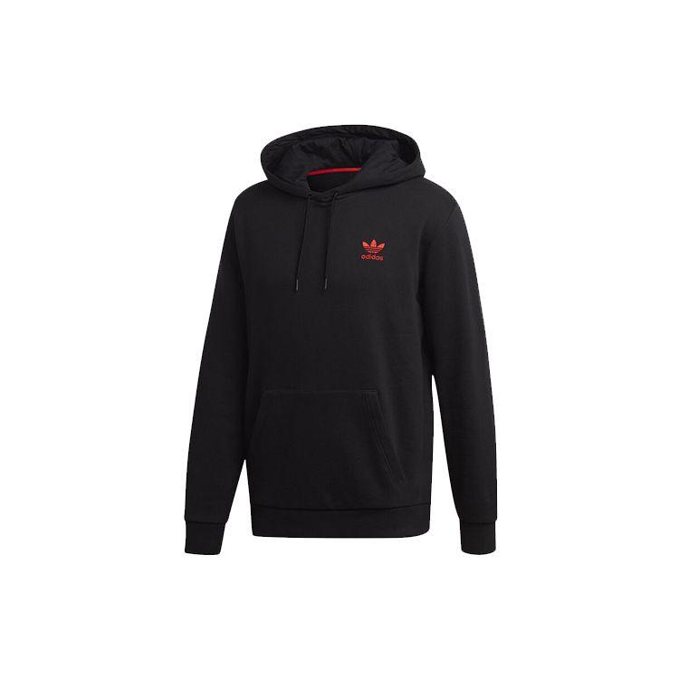 Мужская толстовка с капюшоном Adidas Originals с трилистником и валентинкой на спине, черная FH7887 M