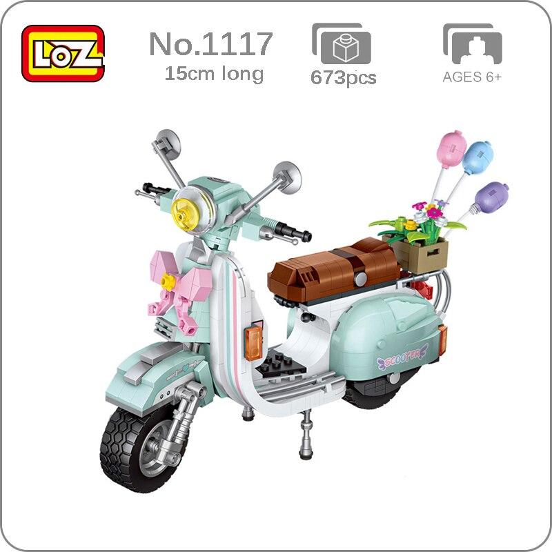 LOZ 1117 модель автомобиля мотоцикл воздушный шар цветок бант 3D DIY мини алмазные блоки кирпичи строительные игрушки для детей подарок без коробки
