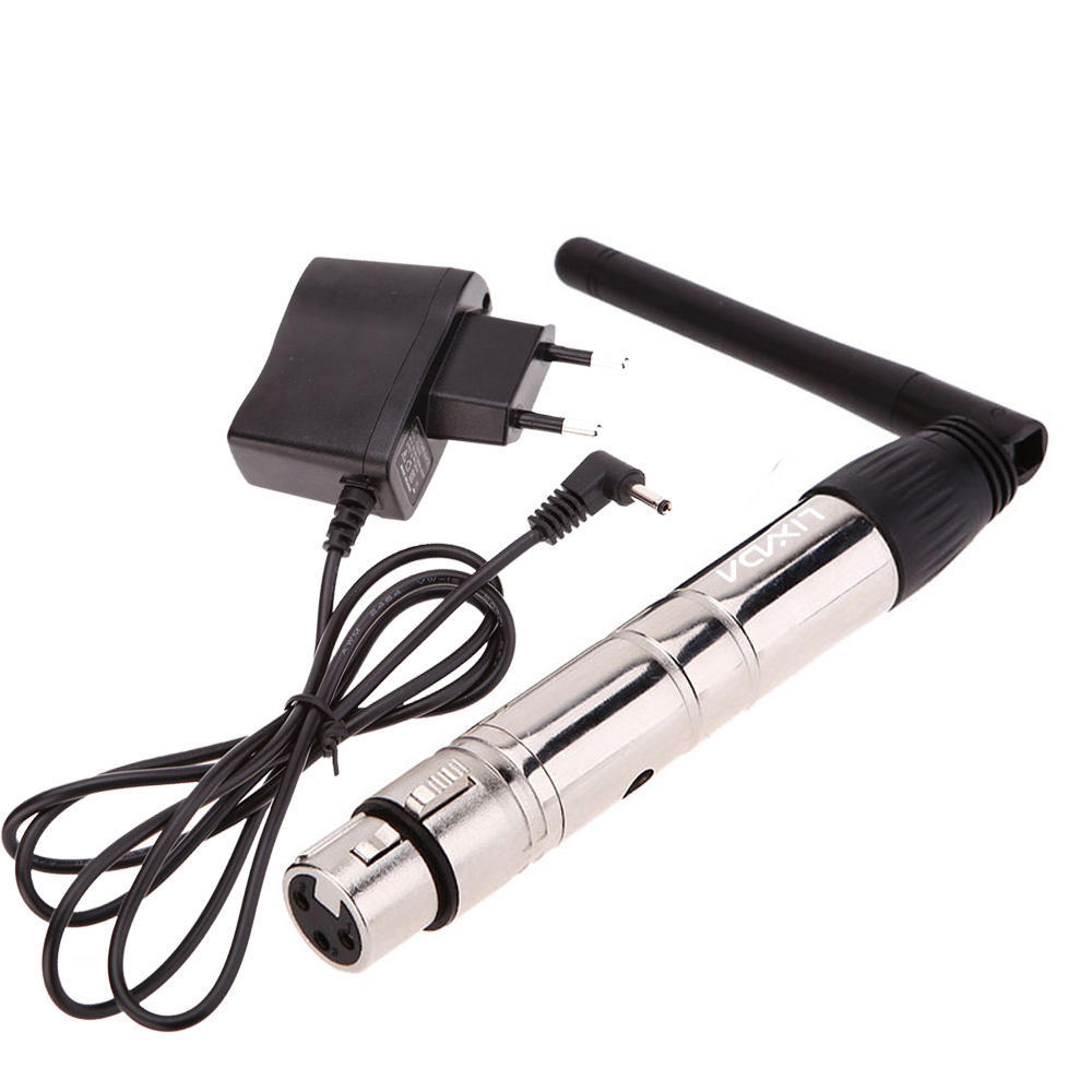 Lixada 2.4G ISM DMX512 Беспроводной мужской передатчик XLR Приемник Светодиодное освещение для сцены Female&US чёрный