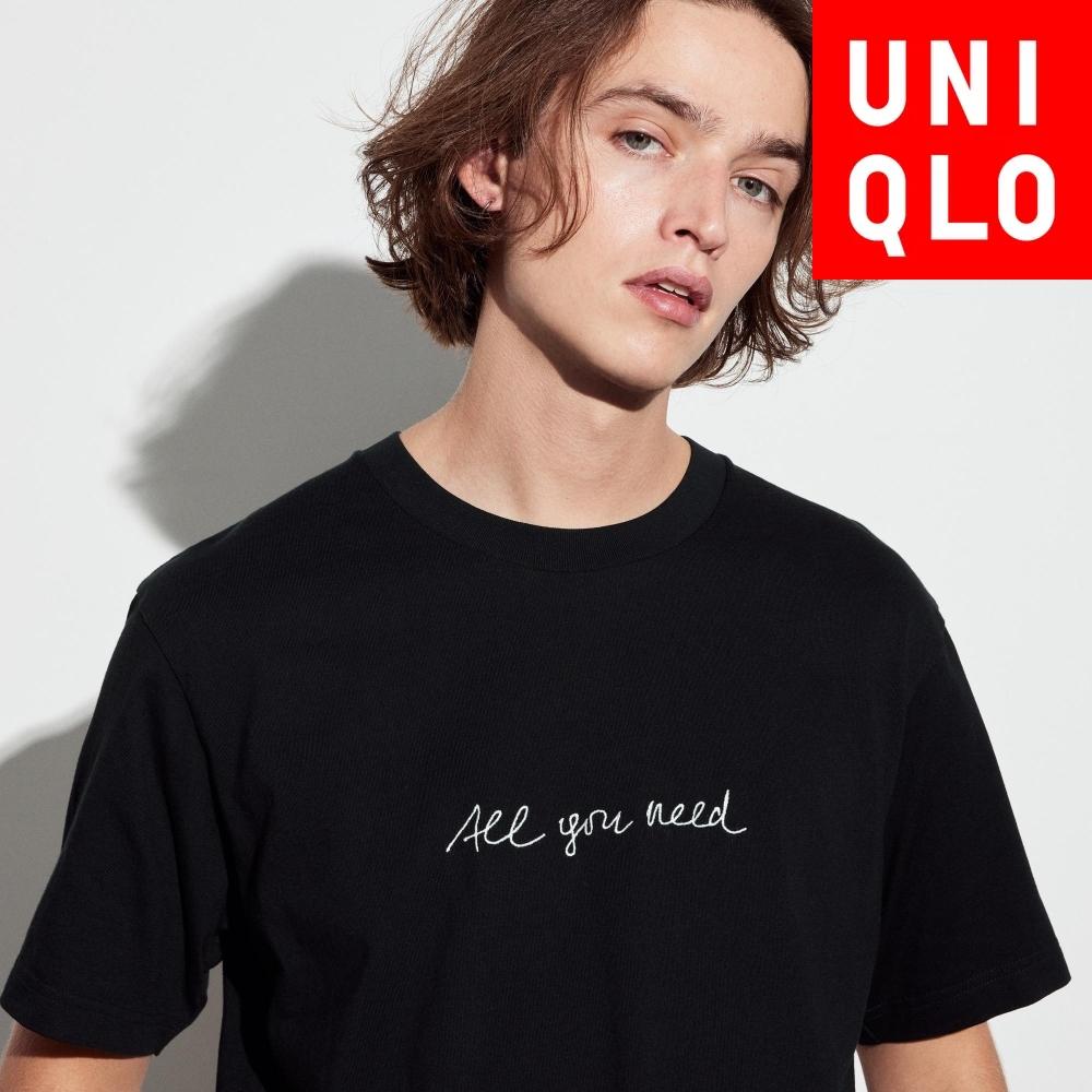 Футболка Uniqlo Japan Peace For All с коротким рукавом и графическим принтом, стандартный крой Herzog De Meuron 09 BLACK/XS