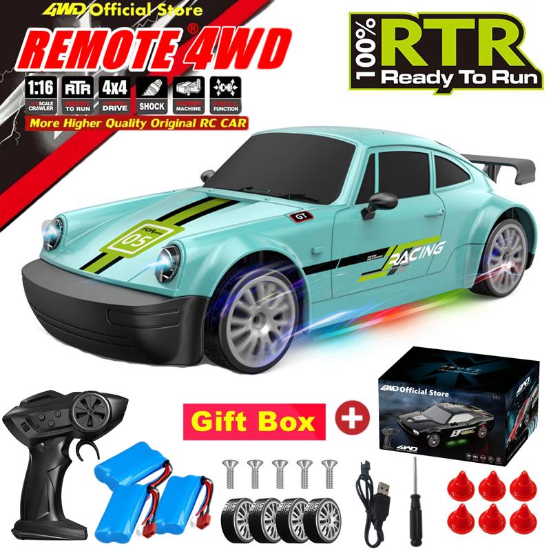  Новый 4WD радиоуправляемый дрифт-автомобиль GTR PRO гоночный ретро классический автомобиль 4X4 высокоскоростной радиоуправляемый грузовик модель игрушка детский подарок 1 Battery зелёный