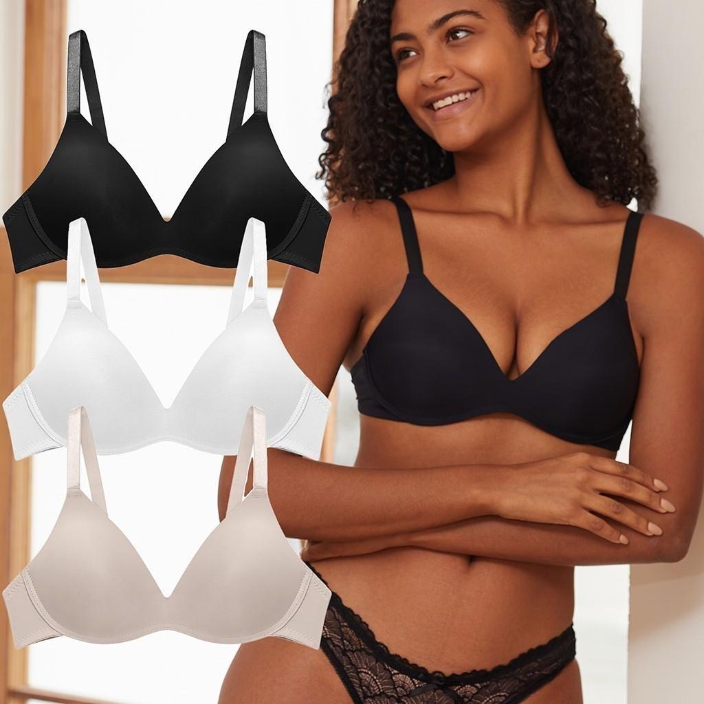 Пуш-ап FINETOO Push Up Bralette Deep V Сексуальный женский бесшовный бюстгальтер Нижнее белье с открытой спиной без бретелек S-XL Спортивный топ Бюстгальтеры с подкладками Женское нижнее белье 34/75B белый