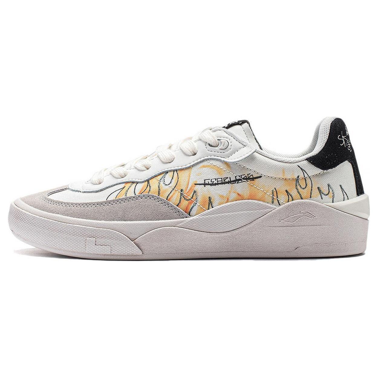 Li Ning Skategeneral нескользящие амортизирующие низкие кроссовки для скейтбординга мужские кроссовки шампанского-белого цвета AEPSA49-7 41