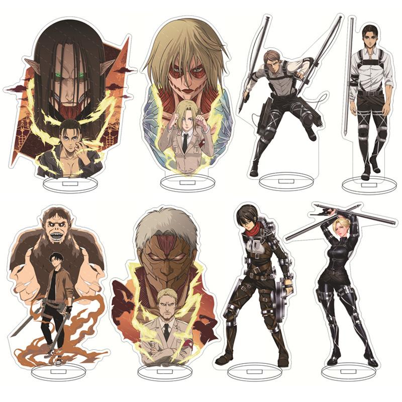 Фигурка аниме «Атака Титанов» на акриловой подставке Eren Jaeger Shingeki No Kyojin Levi·Ackerman, стоящая модель персонажа 1
