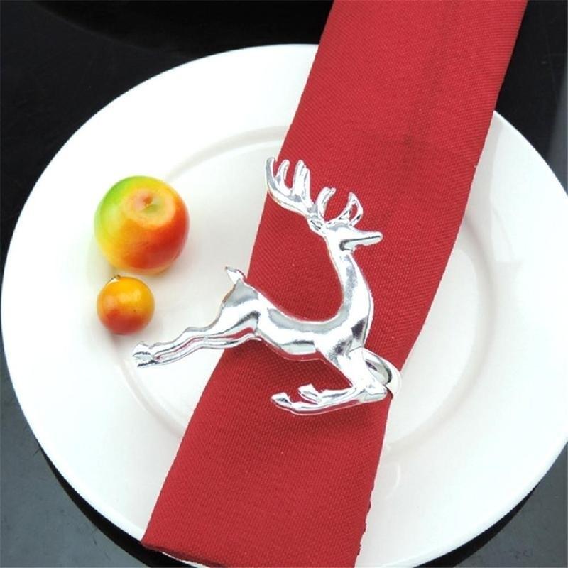 Weihnachten Deer Schneeflocke Кольцо-салфетка Холтер Hochzeit Antike Party Tisch 1pcs