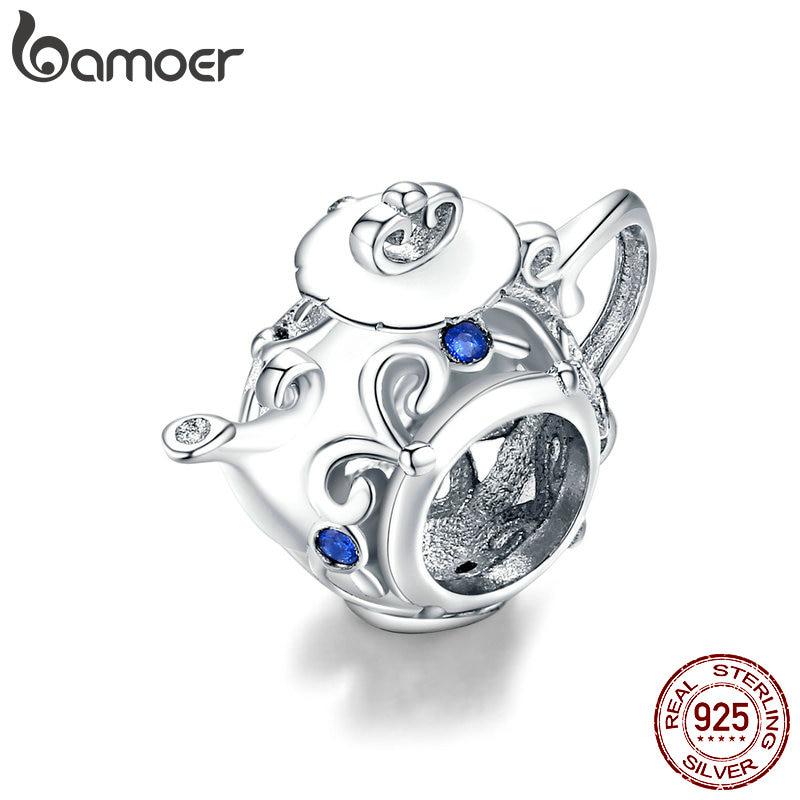 BAMOER настоящее серебро 925 пробы ажурные полые металлические бусины для чайника для изготовления ювелирных изделий для женщин 925 silver