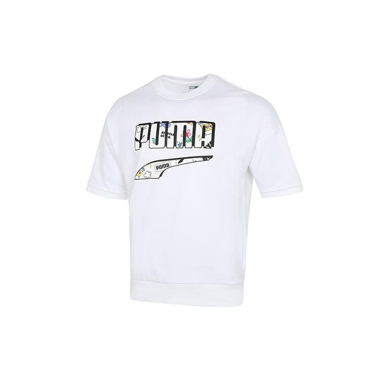 Футболка Puma Fun с логотипом Crew Neck и коротким рукавом, мужские топы, белые 532041-02 M