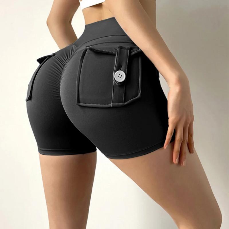 Шорты для фитнеса Peach Butt, женские, для тренировок, брюки-карго с карманом Air Dry, для йоги, облегающие, летние S темно-синий