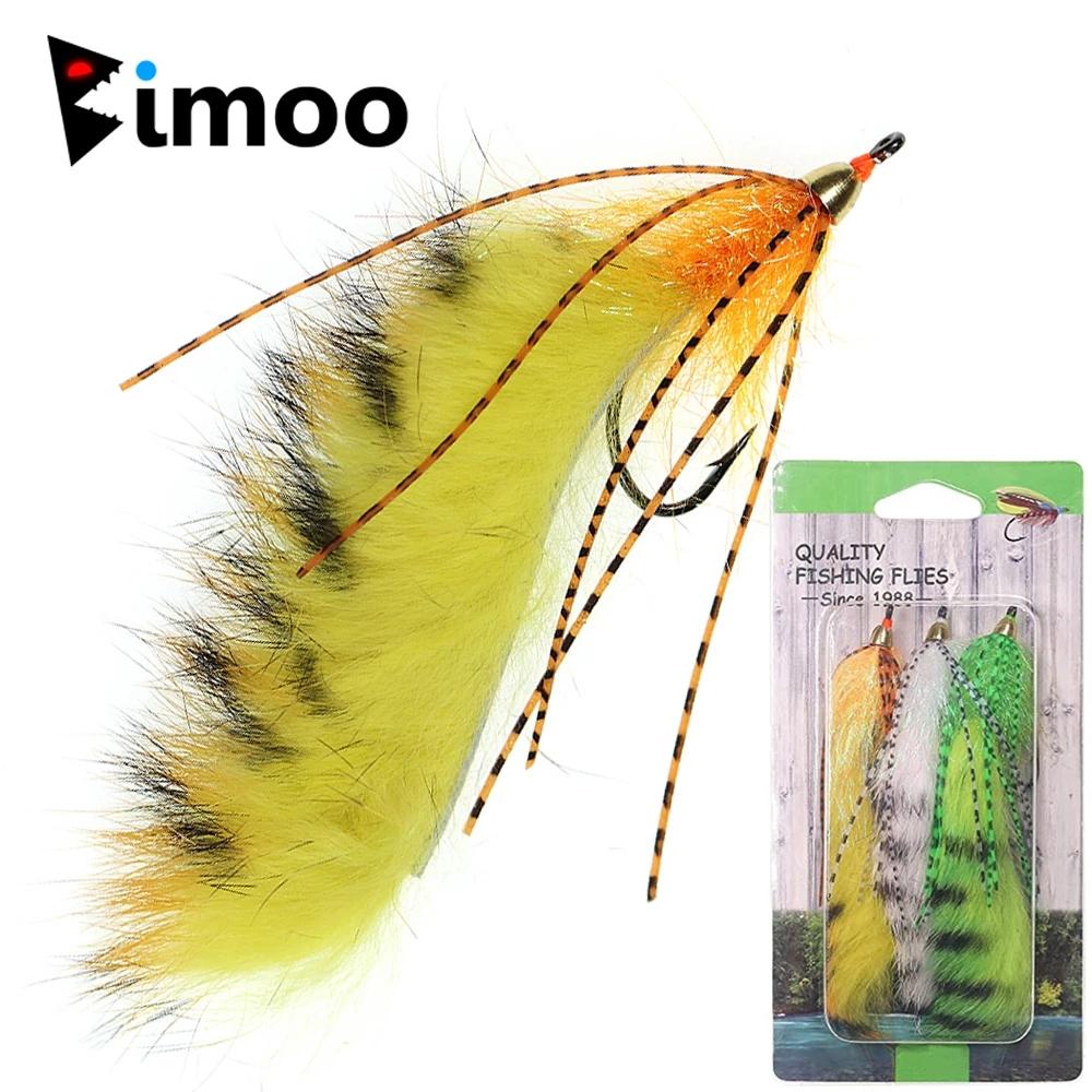 Приманка Bimoo из латуни с конусной головкой Zonker Fly, оранжевая, белая, желтая, стримерная приманка для ловли форели, окуня, щуки
