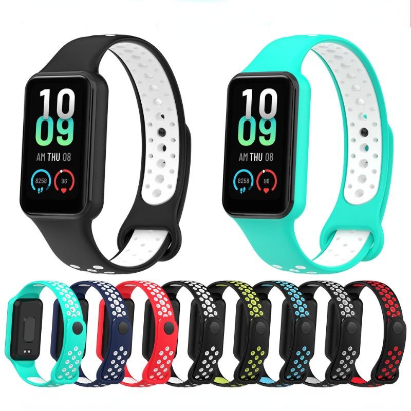 Силиконовый ремешок для XiaoMi Redmi Smart Band2, ремешок для часов для xiaomi Band 8, активный браслет, сменный ремень, спортивный ремешок зелёный/белый