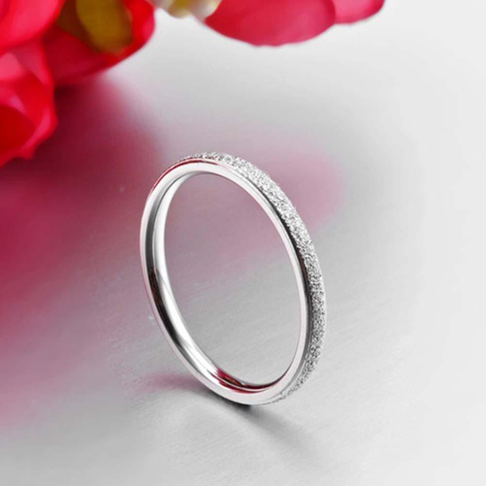 Свадебные кольца  Joom Groovy Ring Блестящие матовые тонкие кольца на палец для невесты и свадьбы US 7 2mm* серебряный