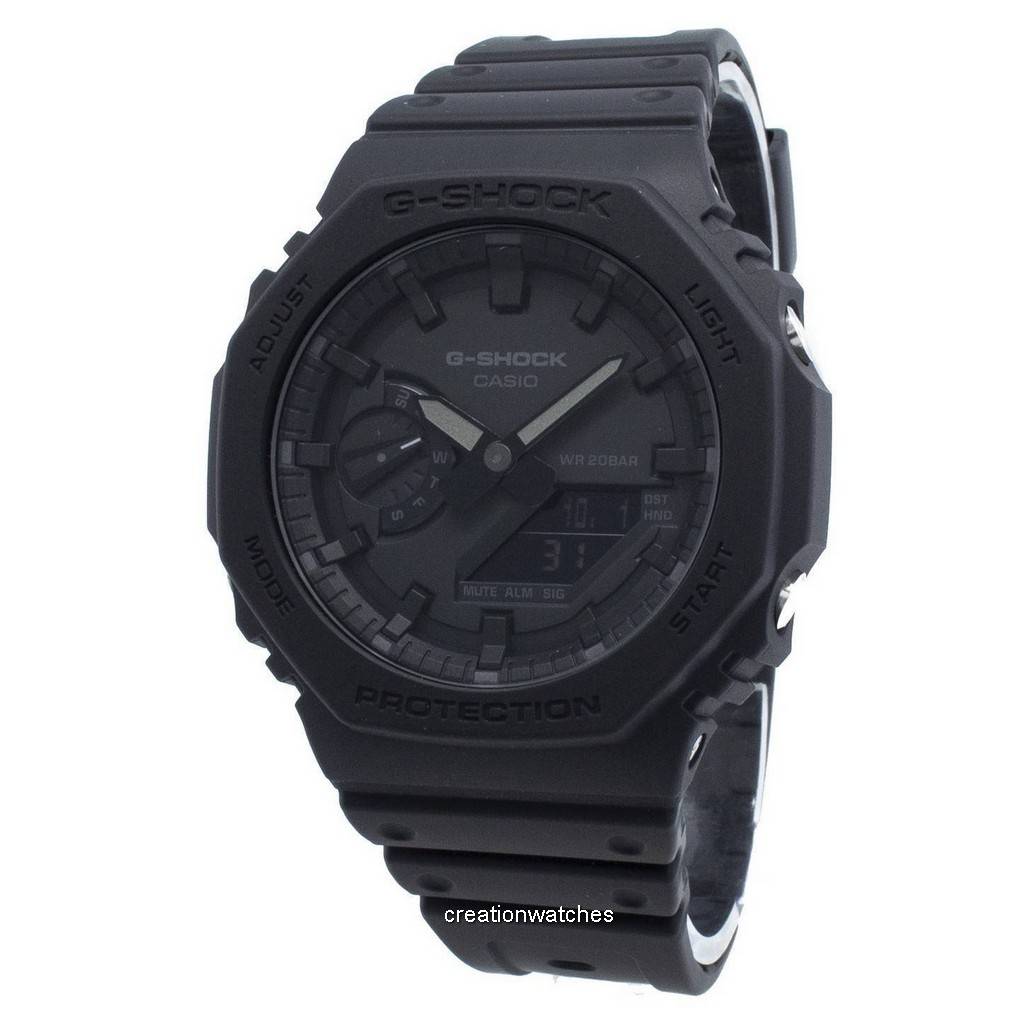 Мужские часы Casio G-Shock GA-2100-1A1 GA2100-1A1 World Time Quartz чёрный