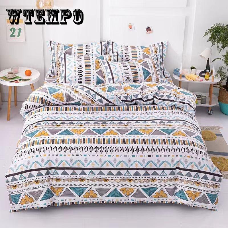 Простыня King Size/Queen Size/полноразмерная простыня, пододеяльник, наволочка, комплект простых постельных принадлежностей из плотного хлопка для спальни Singl3pc1.2m