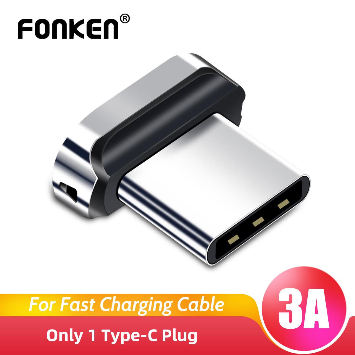 Вилка FONKEN Type-C, магнитный кабель, соединительная головка, вилка адаптера для зарядного устройства, наконечники для пылезащитной заглушки Type-C Only Type-C Plug