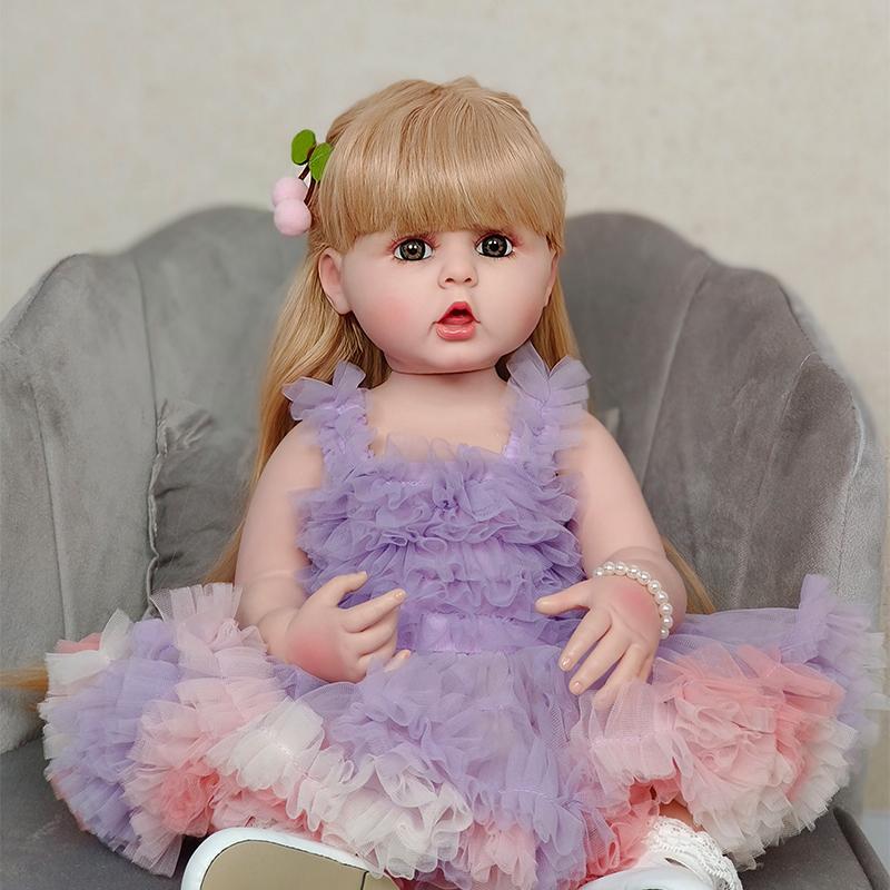 55 см куклы реборн, силиконовые, всего тела, Bebe Reborn Reallista, милая принцесса, игрушки для малышей, игрушки для ванной, подарок на день рождения для детей