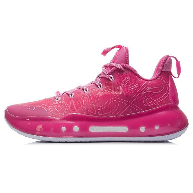 Li Ning Yu Shuai 14 Low Care Breast Cancer Shock Absorbing Anti-Slip износостойкие баскетбольные кроссовки мужские кроссовки Azalea-Pink ABAR123-9 40⅓