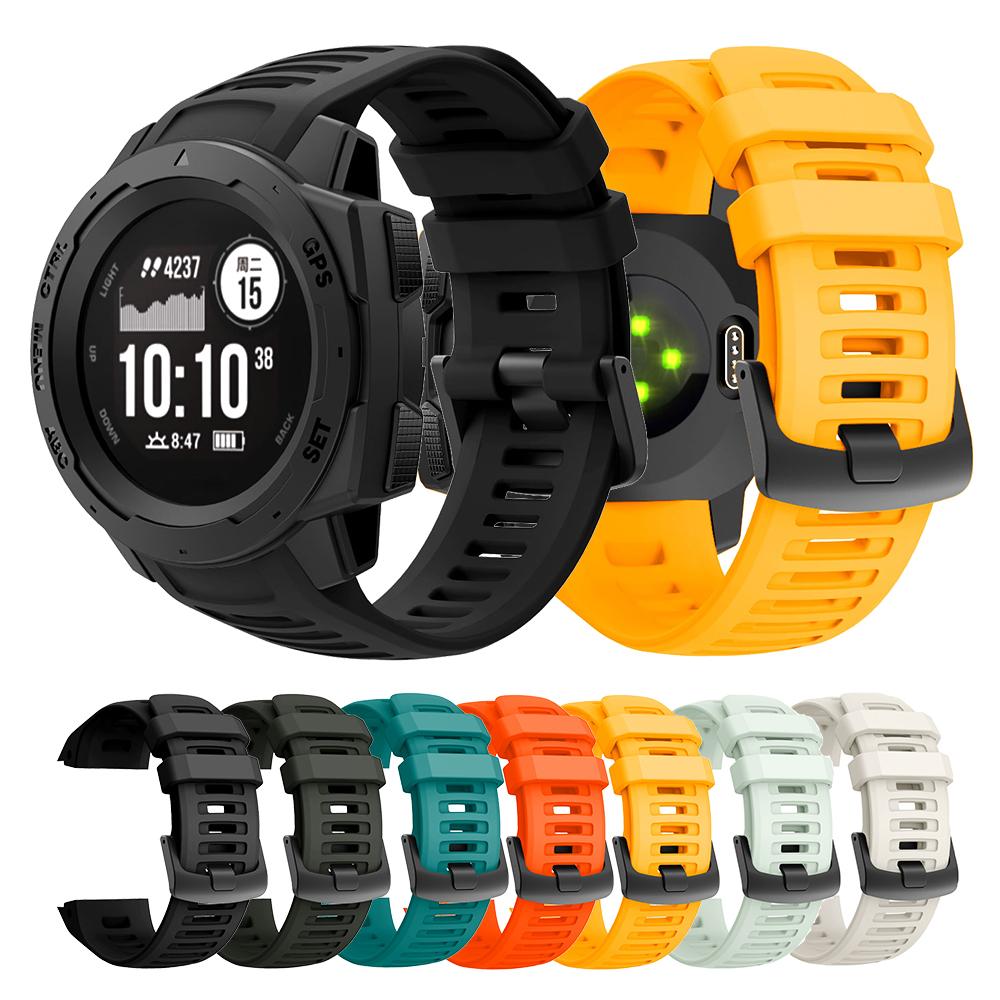 Силиконовый ремешок для часов 22 мм для смарт-часов Garmin Instinct/Instinct 2 чёрный