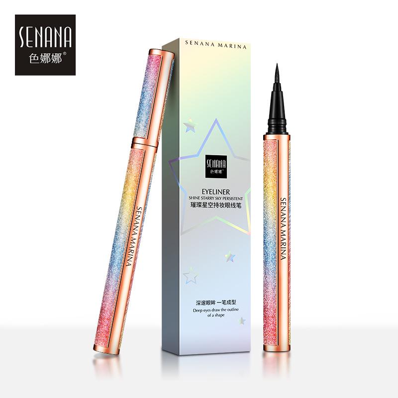 SENANA 4D Starry Sky Eyeliner Водостойкая быстросохнущая подводка для глаз с защитой от пота  0.8ml
