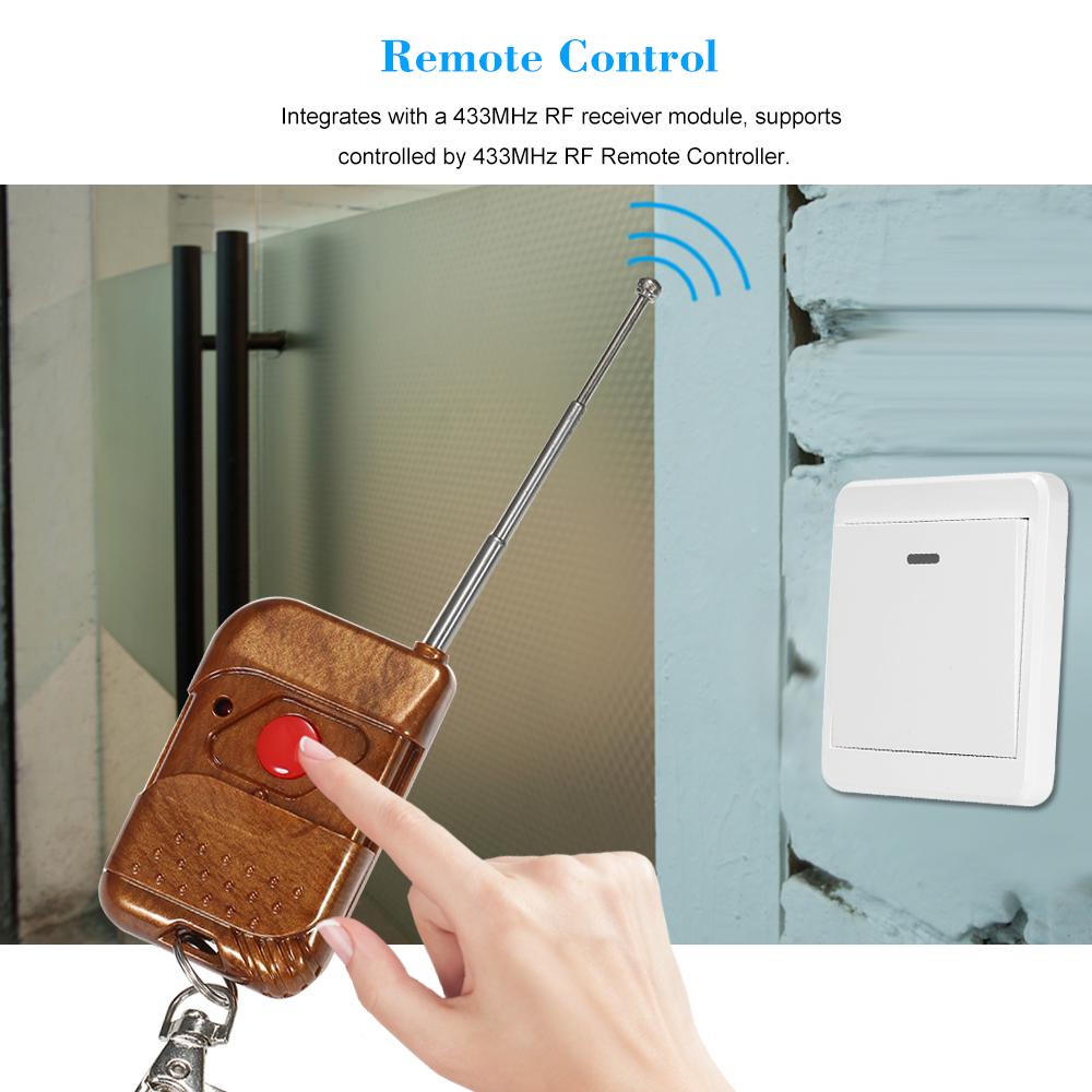  SONOFF WiFi кнопка выхода из двери 433 МГц беспроводной переключатель для электронного дверного замка NO COM without remote control белый