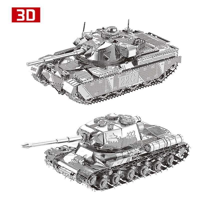 Пазлы и головоломки  Joom 2 шт., 3D-металлическая нано-головоломка JS-2, колокольня Ивана Великого, вождь MK50, танк, комплект модели, сделай сам, 3D-головоломка с лазерной резкой, игрушка 2pcs set
