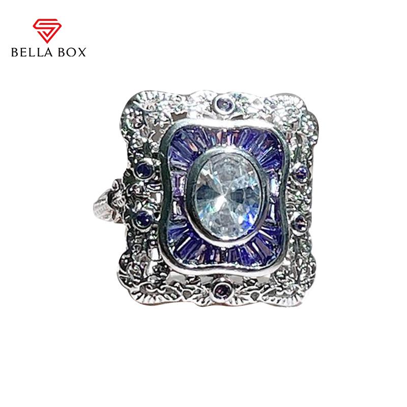 Женское кольцо Bella Box, гламурное женское фиолетовое кольцо с цирконом 5А, женское ювелирное украшение для помолвки, подарок No.10（21.3mm） фиолетовый