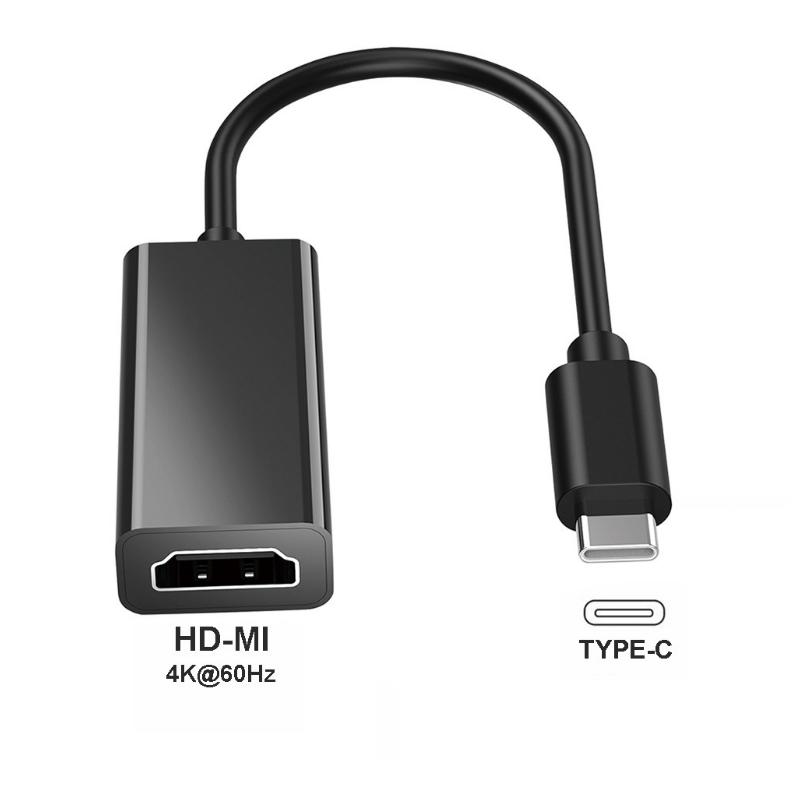 HDMI-кабели и адаптеры  Joom USB C Type C к HDMI-совместимому Видеокабель USBC к HD-MI Адаптер Type-C к HD-телевизору Конвертер USB3.1 4K 60 Гц для ноутбука MacBook чёрный