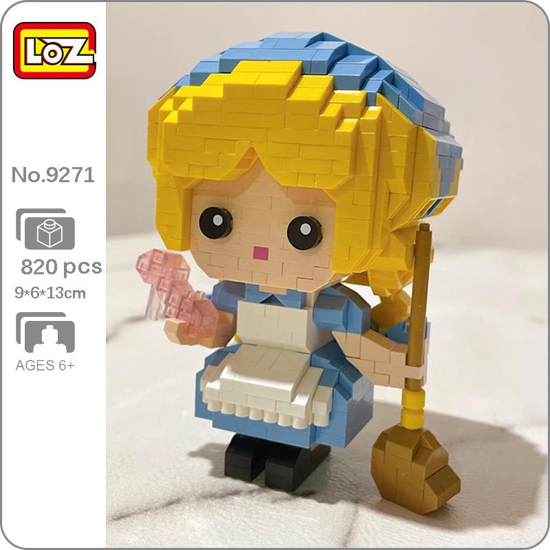 LOZ 9271 Сказочная горничная, хрустальная обувь, кукла принцессы, модель метлы, сделай сам, мини-бриллиантовые блоки, кирпичи, строительные игрушки для детей, без коробки