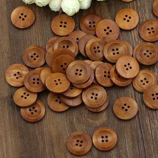 50 шт. Деревянные 4 отверстия круглые деревянные швейные кнопки DIY Craft Скрапбукинг 25 мм