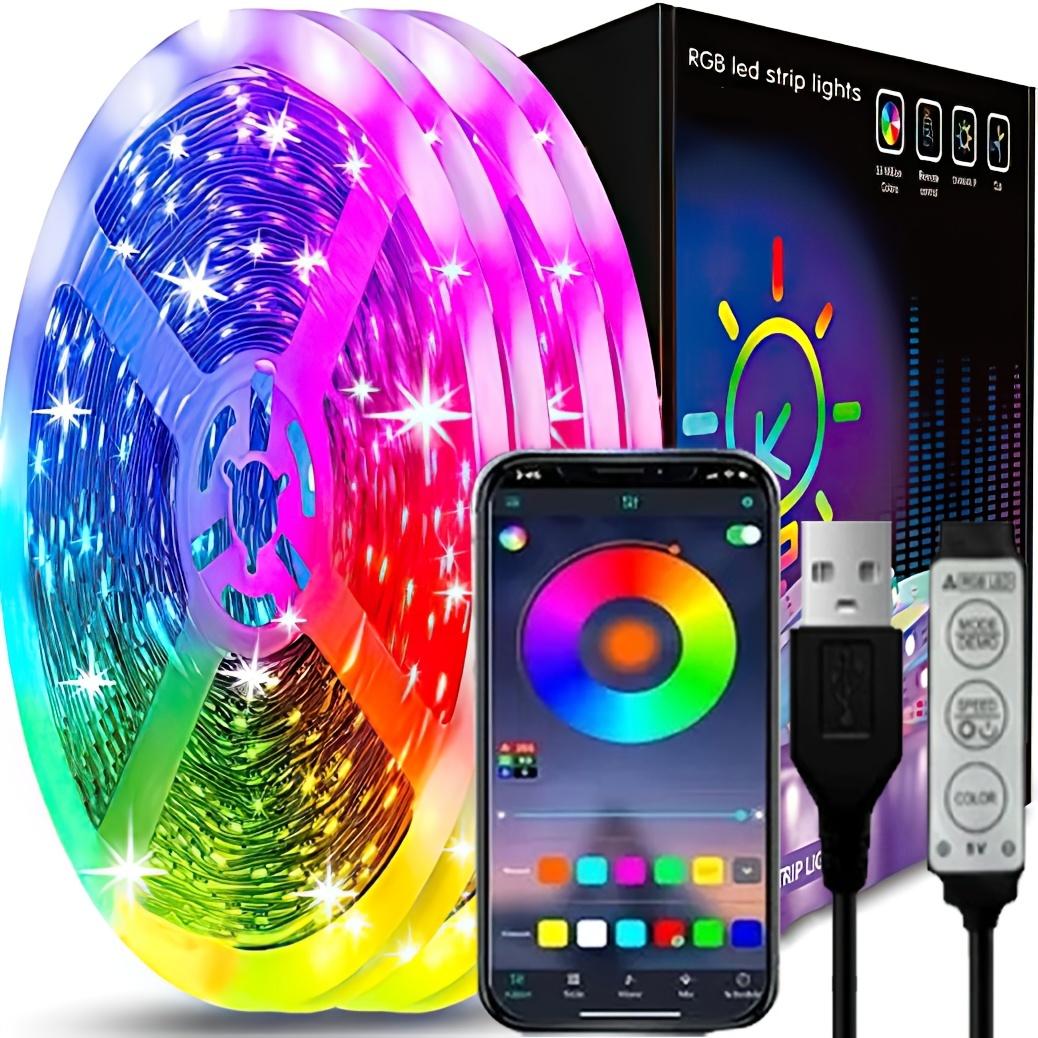 Светодиодная лента RGB 5050, изменяющая цвет, световая лента, интеллектуальная световая лента, 3-кнопочный пульт дистанционного управления, ночник, украшение для гостиной, рождественская вечеринка 3Key-1M разноцветный