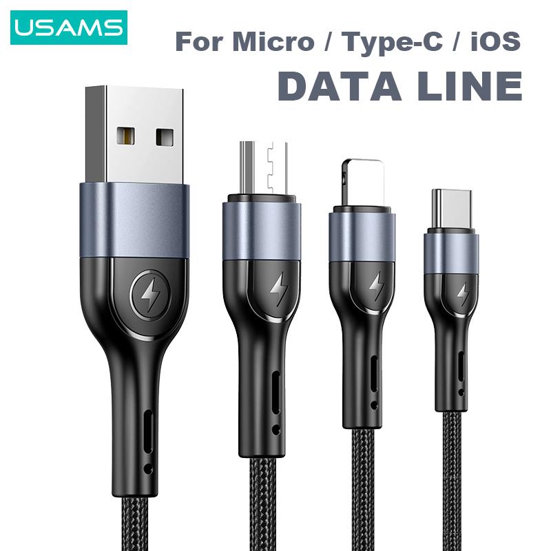 USAMS USB Type C Lightning-кабель для Iphone 12 13 11 pro max Xs Xr X SE 8 7 6 plus 6s 5s ipad air mini USB C кабель для быстрой зарядки данных 4,9 Micro зелёный