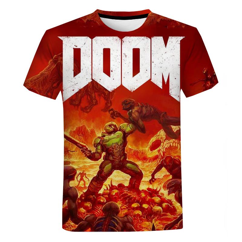 Мужская футболка с короткими рукавами Doom Game с 3D принтом, летняя повседневная футболка большого размера, модные уличные топы с круглым вырезом в стиле Харадзюку 6XL