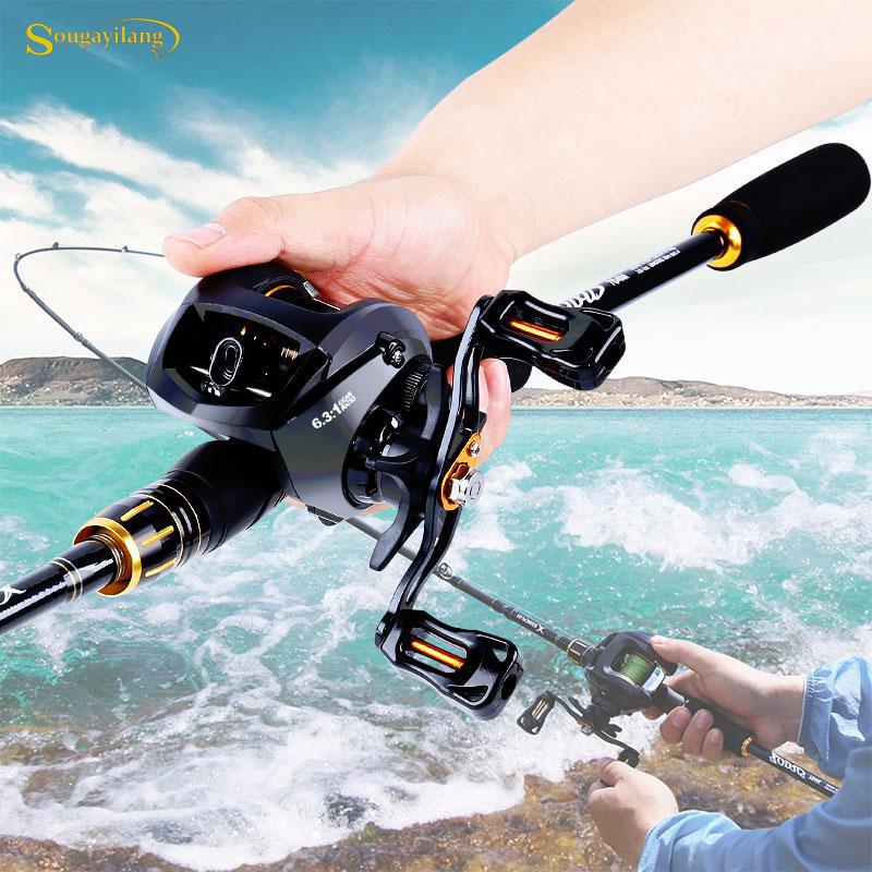 2,1 м/2,4 м, 4 секции, удочка M Power Casting с левой/правой ручкой, катушка Baitcast 2.1m Rod and Left Reel