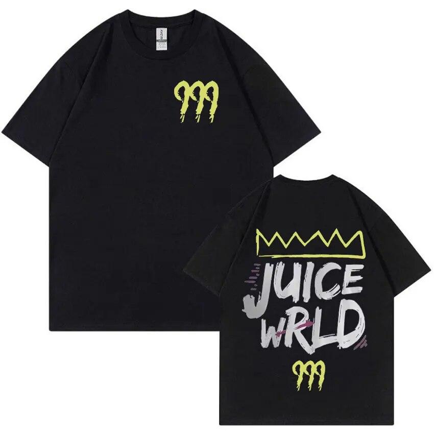 Футболки с рисунком Rapper Juice Wrld 999, унисекс WoUnisex, винтажная футболка в стиле хип-хоп с коротким рукавом, модные хлопковые футболки большого размера, уличная одежда L