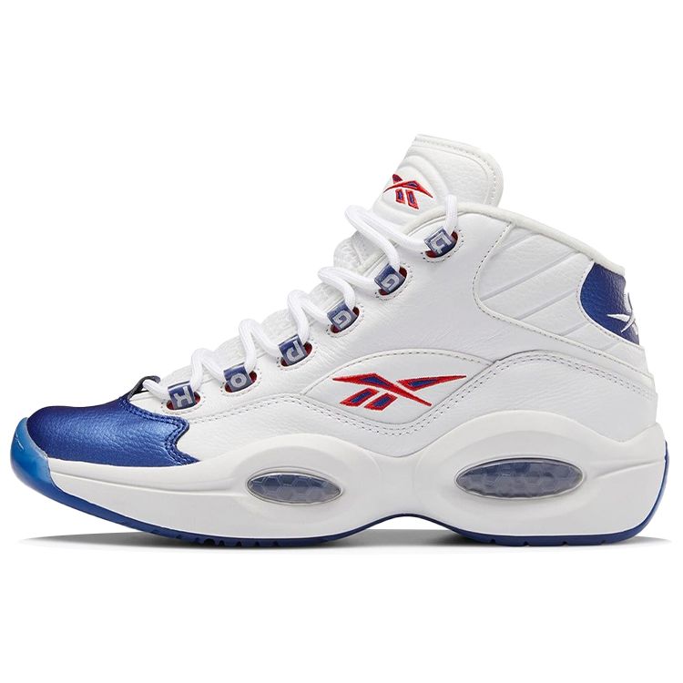 Reebok Question Mid Blue Toe 2022 Унисекс Кроссовки Белые Обувь-Белая Классика-Кобальт GX0227 40.5