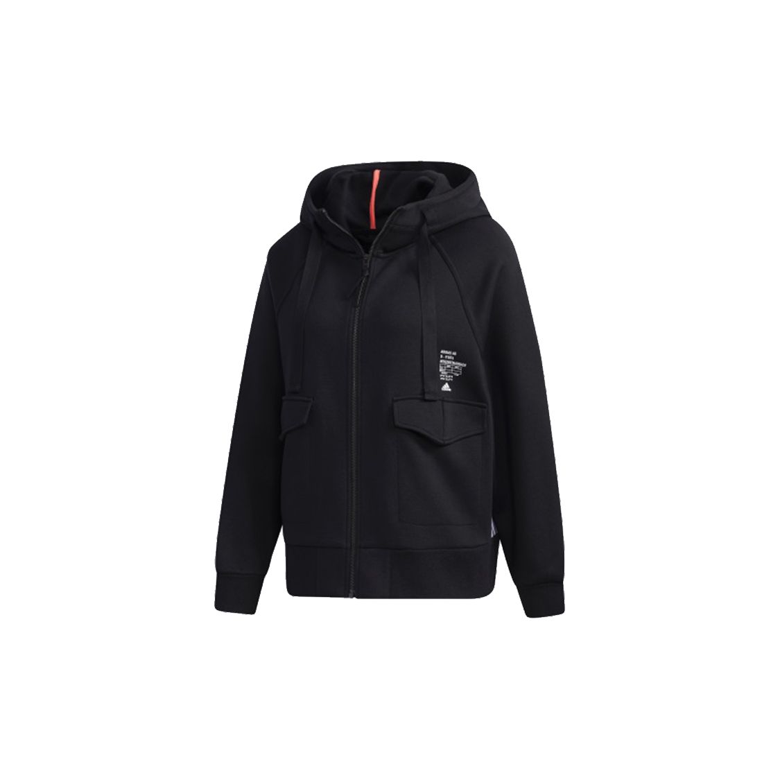 Adidas Coarse Drawstring Спортивная толстовка с капюшоном на молнии Женские куртки Черные GF0166 S