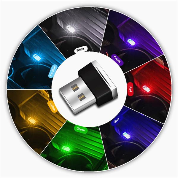 USB светильники  Joom Мини-USB светодиодный светильник моделирующий светильник для автомобиля, окружающий свет, неоновый интерьер, украшения для интерьера автомобиля синий