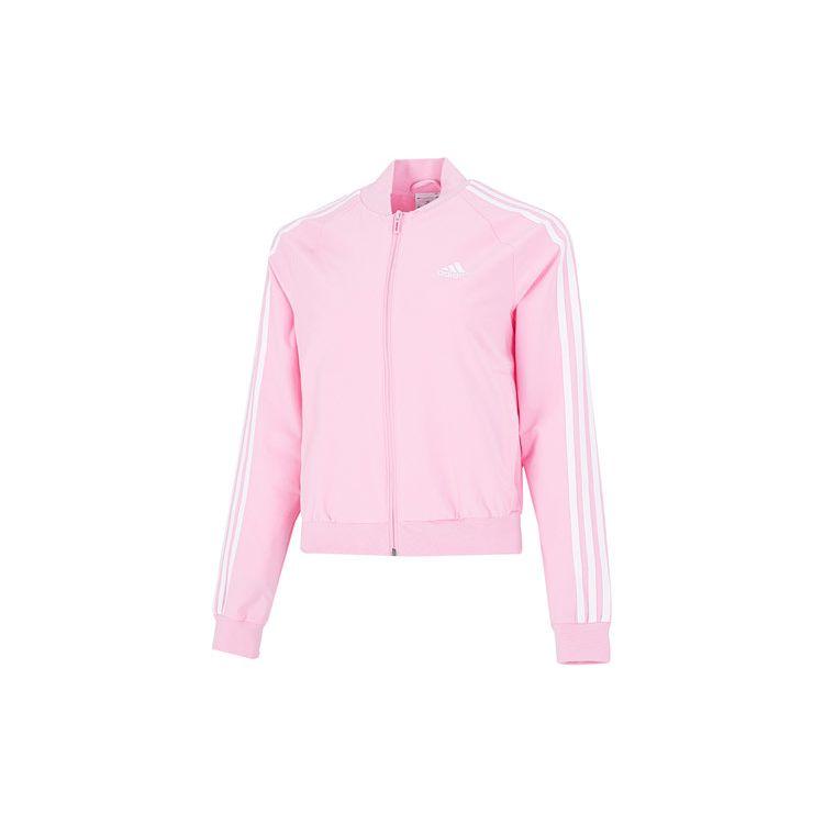 Adidas Classic 3-полосный логотип Спортивная повседневная тканая дышащая куртка Женская куртка Розовая HL4448 M