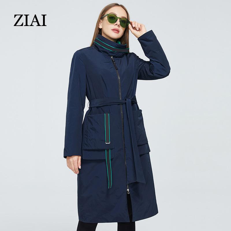 Куртка ZIAI, тонкий длинный хлопковый женский весенний плащ, женская парка, женская ветровка, модная верхняя одежда ZM-8777 XS алабама багровый