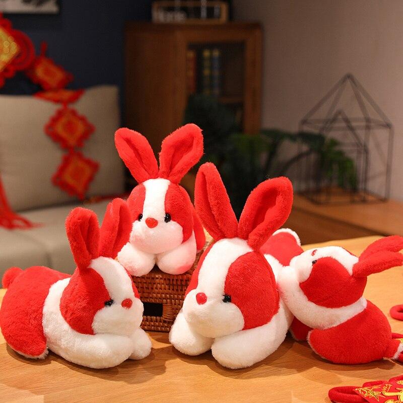 Новые 20-30 см Kawaii забавные красные игрушки кролика, мягкие милые животные, плюшевые куклы для детей, девочек, мягкая мультяшная подушка, подарок 20cm